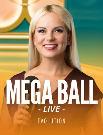 Mega Ball from Evolution, streamed at online casino Lizaro